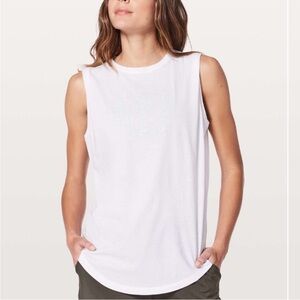 Lululemon muscle tank - black white heather stripe Size 10